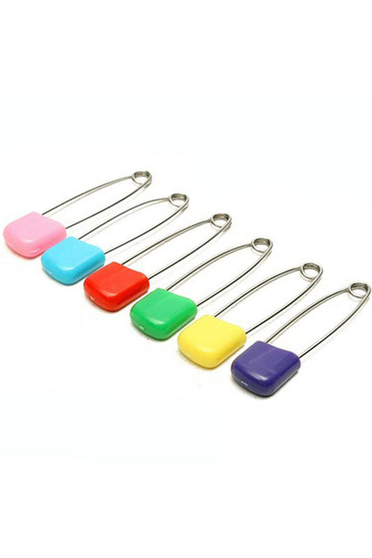 Baby Safety Pins Stainless Steel Big Pack of 6