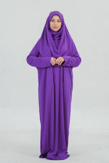 One Piece Zippered Prayer Dress Purple (Original Made in Turkey)