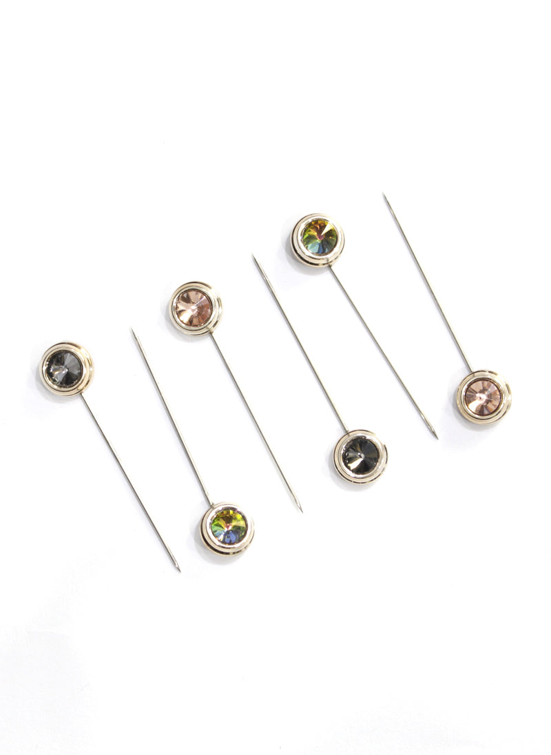 Fancy Hijab Pins Round Crystal